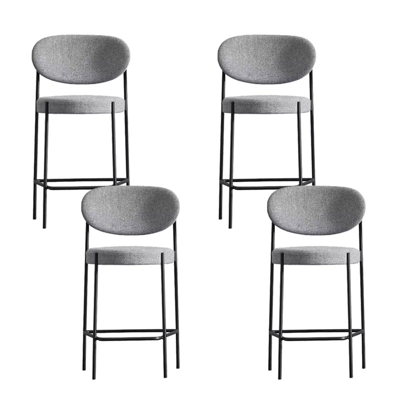 Low Back Upholstered Bar Stool Industrial Armless Barstool with Metal Legs