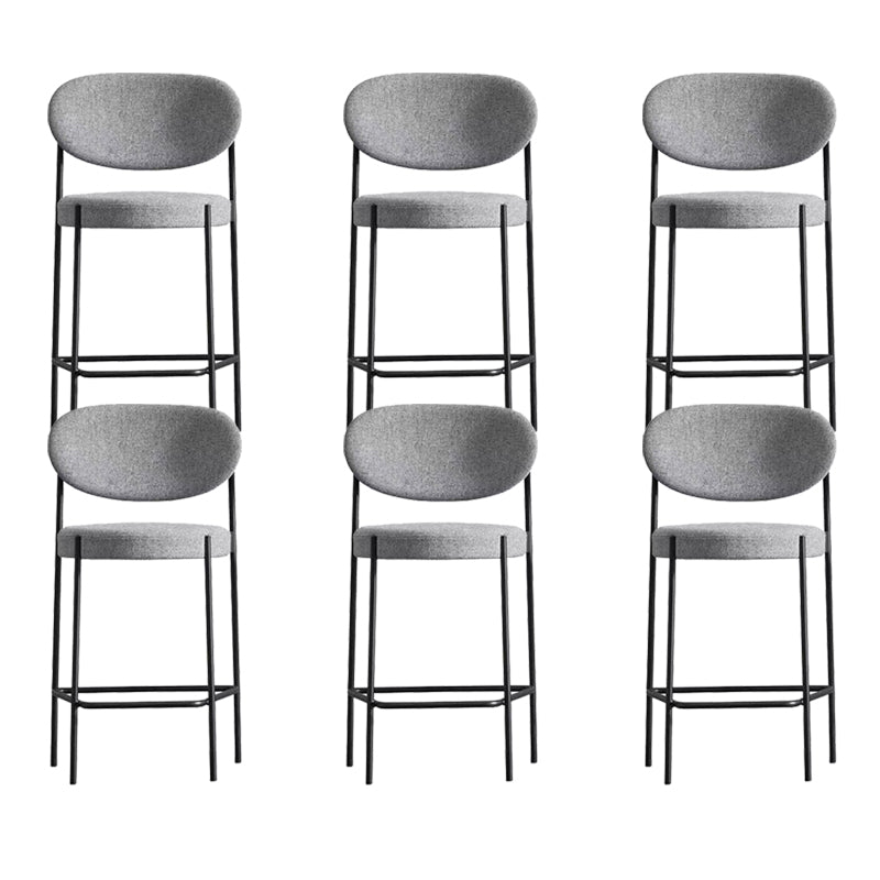 Low Back Upholstered Bar Stool Industrial Armless Barstool with Metal Legs