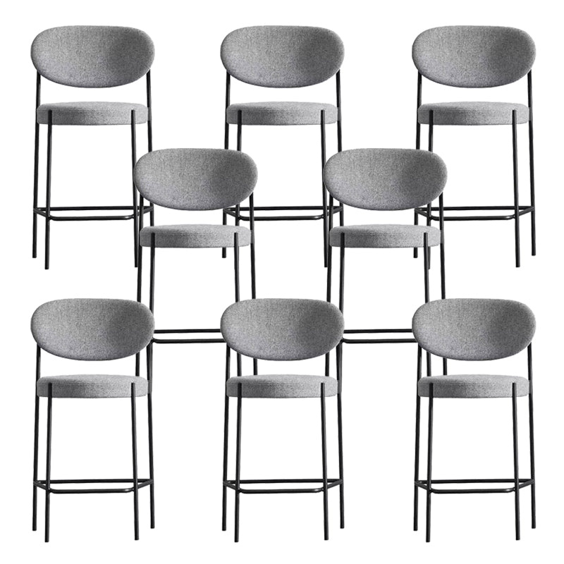 Low Back Upholstered Bar Stool Industrial Armless Barstool with Metal Legs