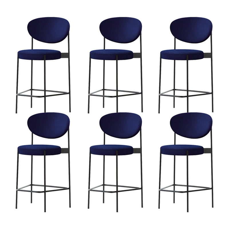 Low Back Upholstered Bar Stool Industrial Armless Barstool with Metal Legs