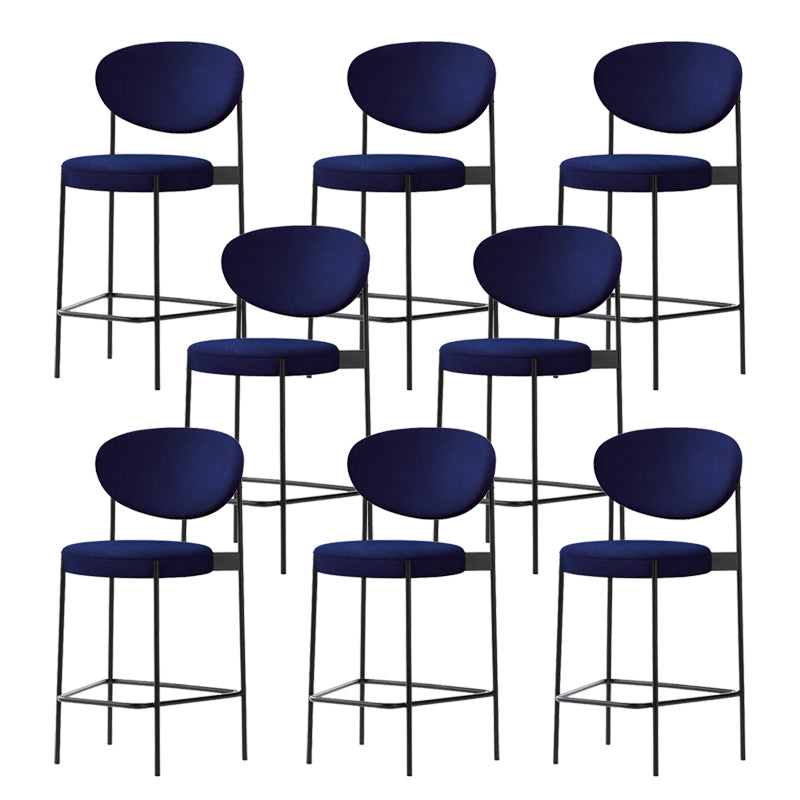 Low Back Upholstered Bar Stool Industrial Armless Barstool with Metal Legs