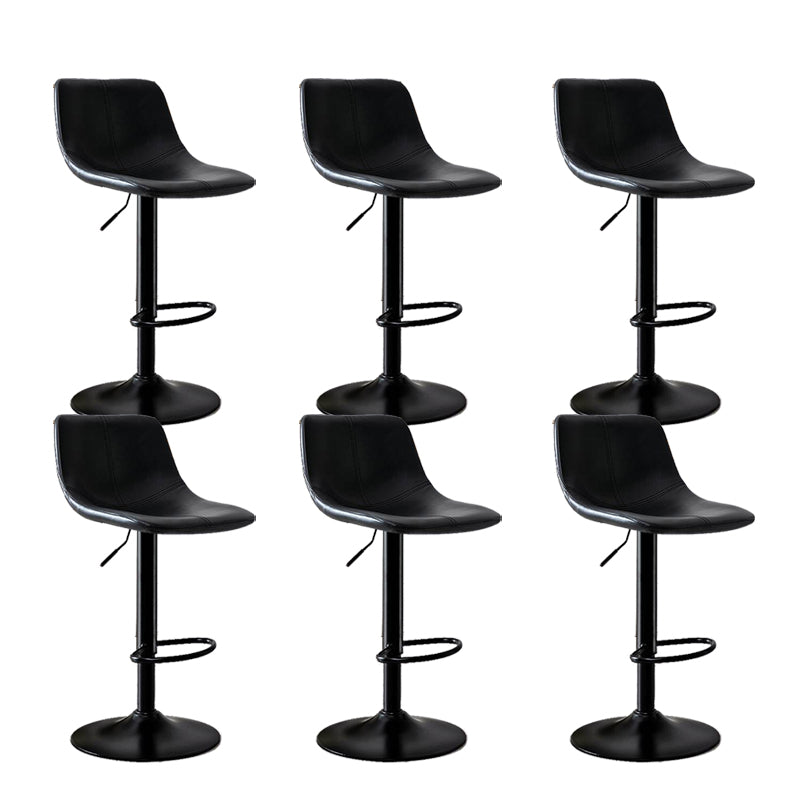 Modern Home Adjustable Height Barstool Matte Finish Leather Swivel Stool