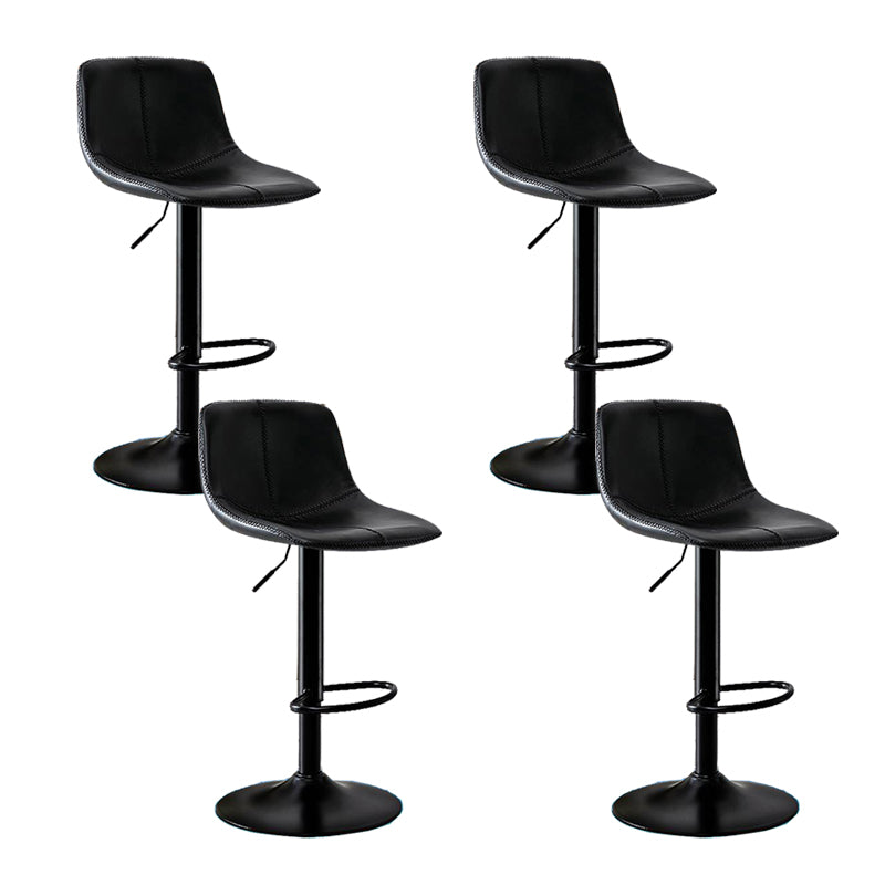 Modern Home Adjustable Height Barstool Matte Finish Leather Swivel Stool