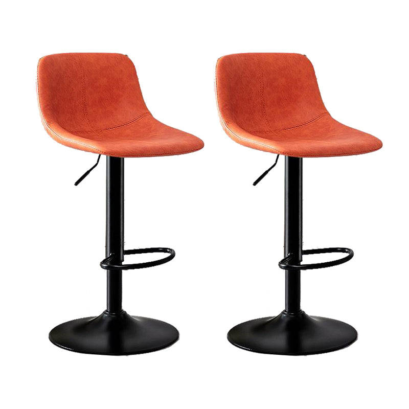 Modern Home Adjustable Height Barstool Matte Finish Leather Swivel Stool