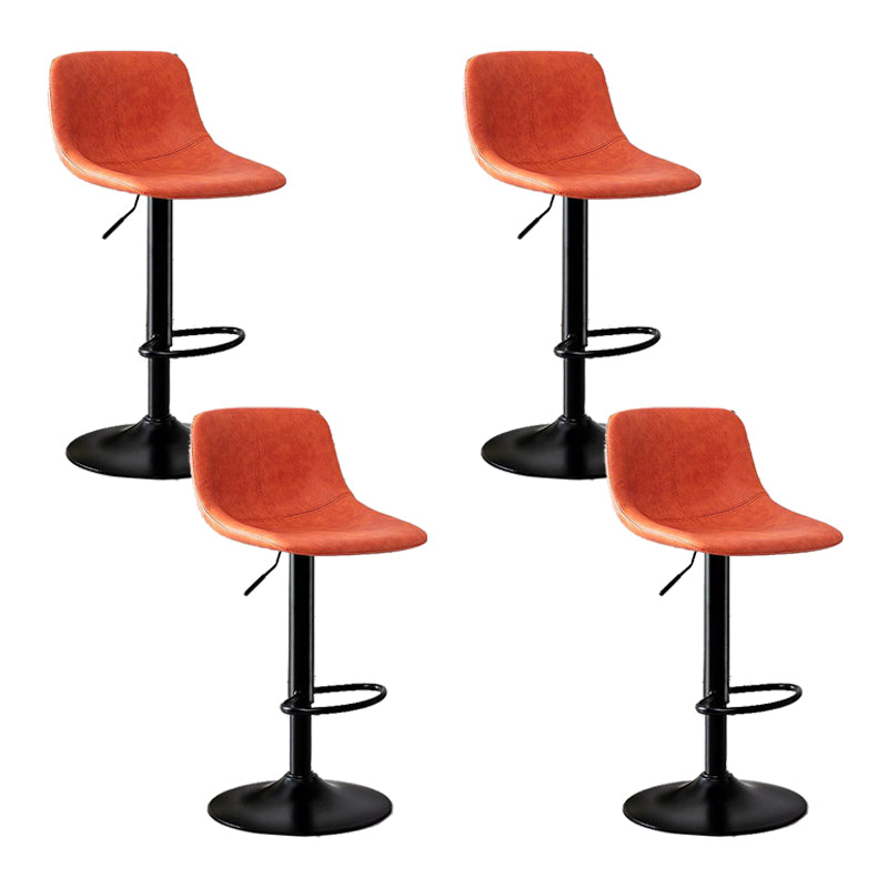 Modern Home Adjustable Height Barstool Matte Finish Leather Swivel Stool