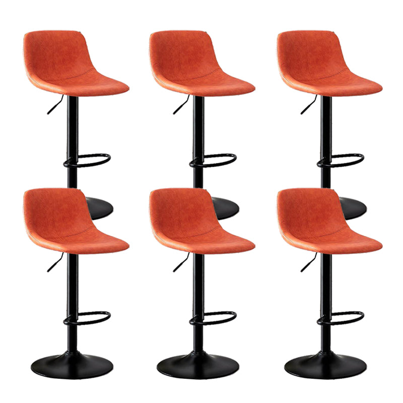 Modern Home Adjustable Height Barstool Matte Finish Leather Swivel Stool