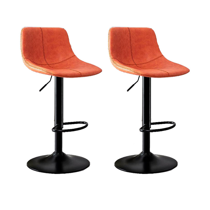 Modern Home Adjustable Height Barstool Matte Finish Leather Swivel Stool