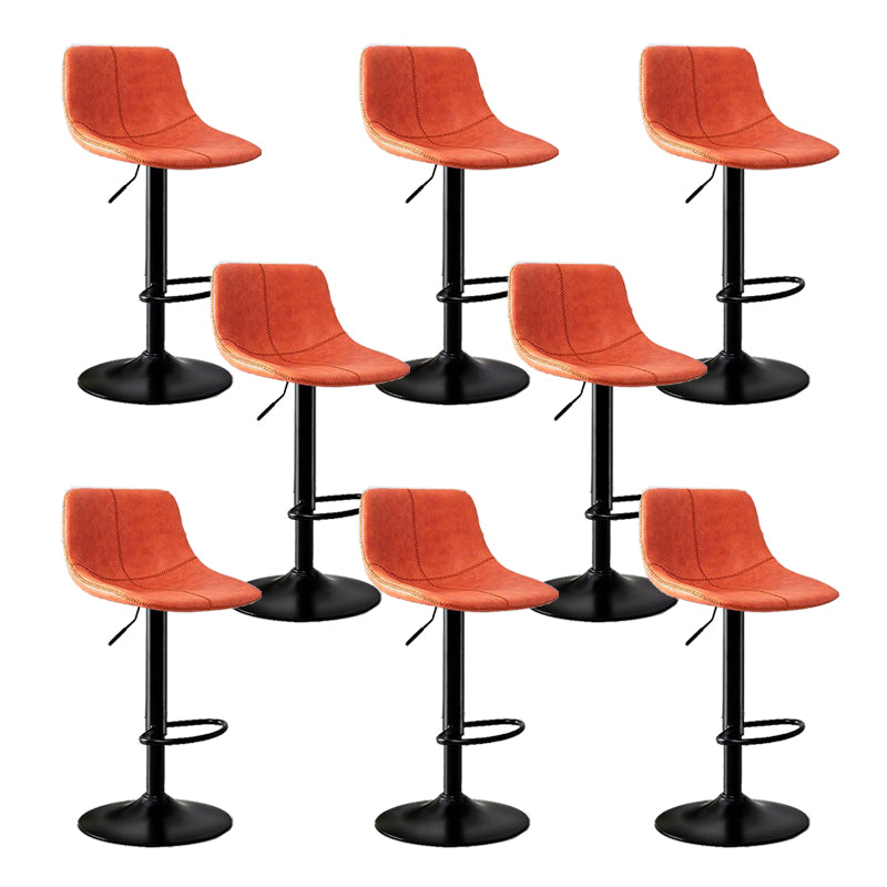 Modern Home Adjustable Height Barstool Matte Finish Leather Swivel Stool