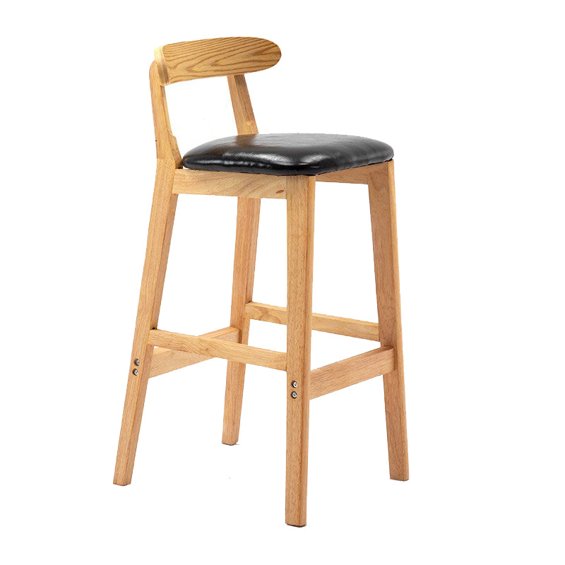 Modern Rubberwood Dessert Shop Barstool Footrest Matte Finish Stool