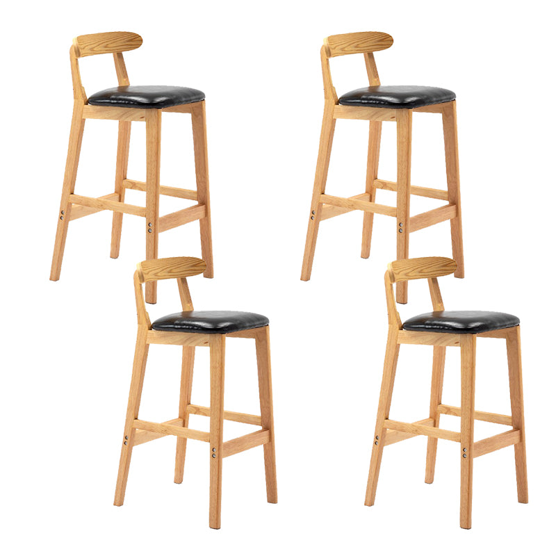Modern Rubberwood Dessert Shop Barstool Footrest Matte Finish Stool