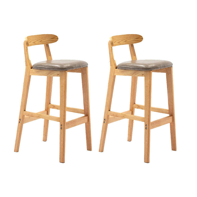Modern Rubberwood Dessert Shop Barstool Footrest Matte Finish Stool