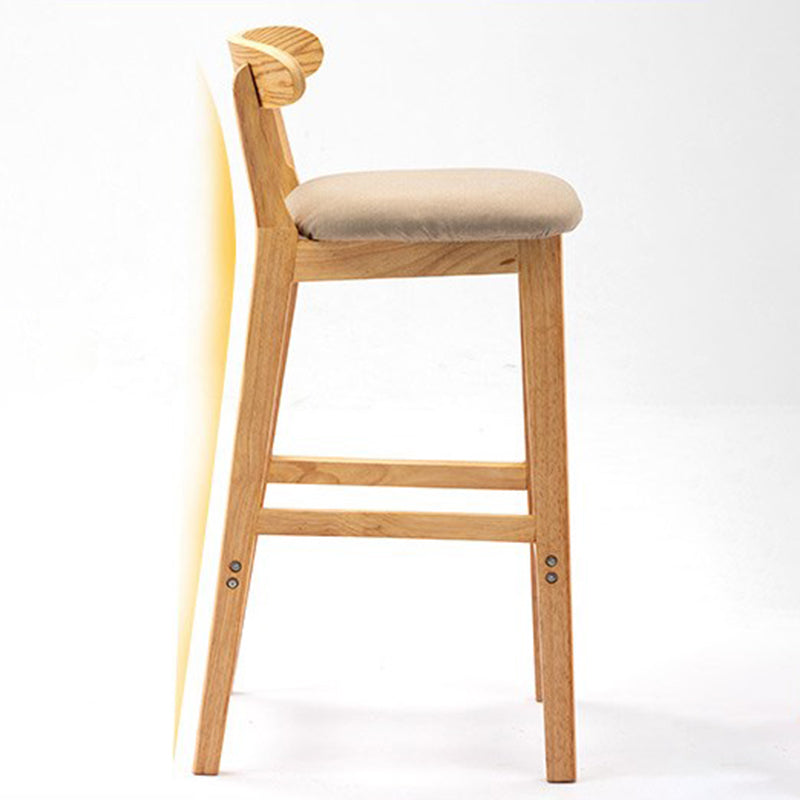 Modern Rubberwood Dessert Shop Barstool Footrest Matte Finish Stool