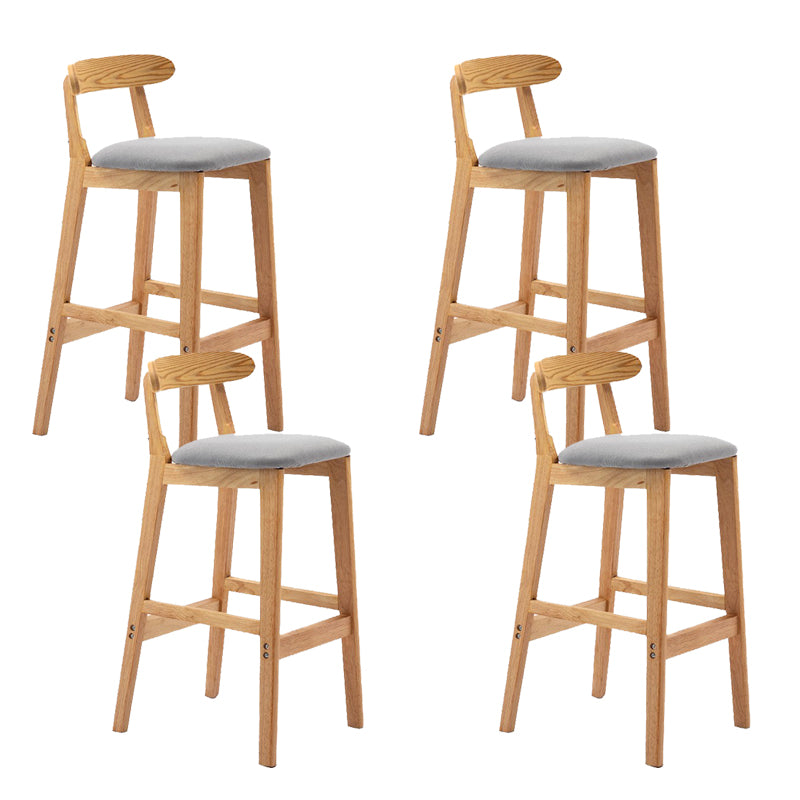 Modern Rubberwood Dessert Shop Barstool Footrest Matte Finish Stool