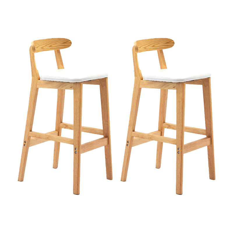 Modern Rubberwood Dessert Shop Barstool Footrest Matte Finish Stool