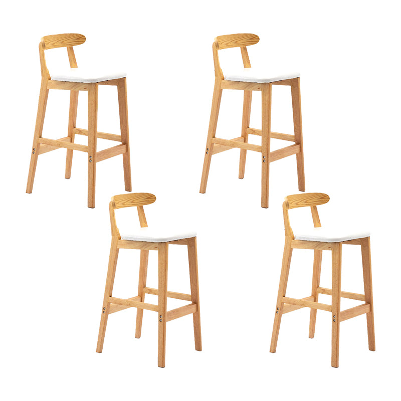 Modern Rubberwood Dessert Shop Barstool Footrest Matte Finish Stool
