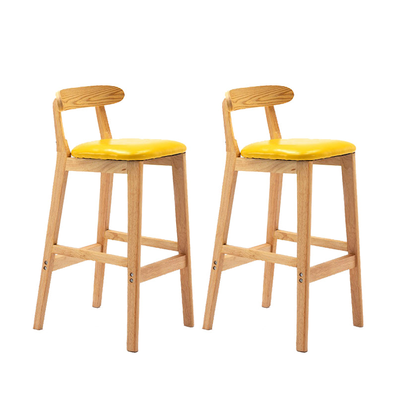 Modern Rubberwood Dessert Shop Barstool Footrest Matte Finish Stool