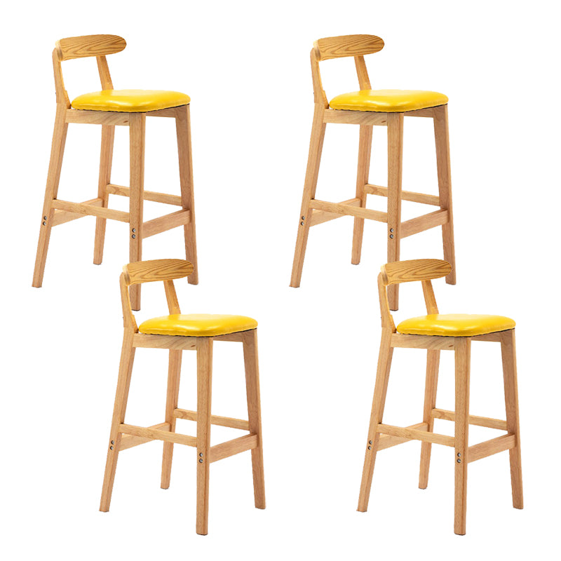Modern Rubberwood Dessert Shop Barstool Footrest Matte Finish Stool