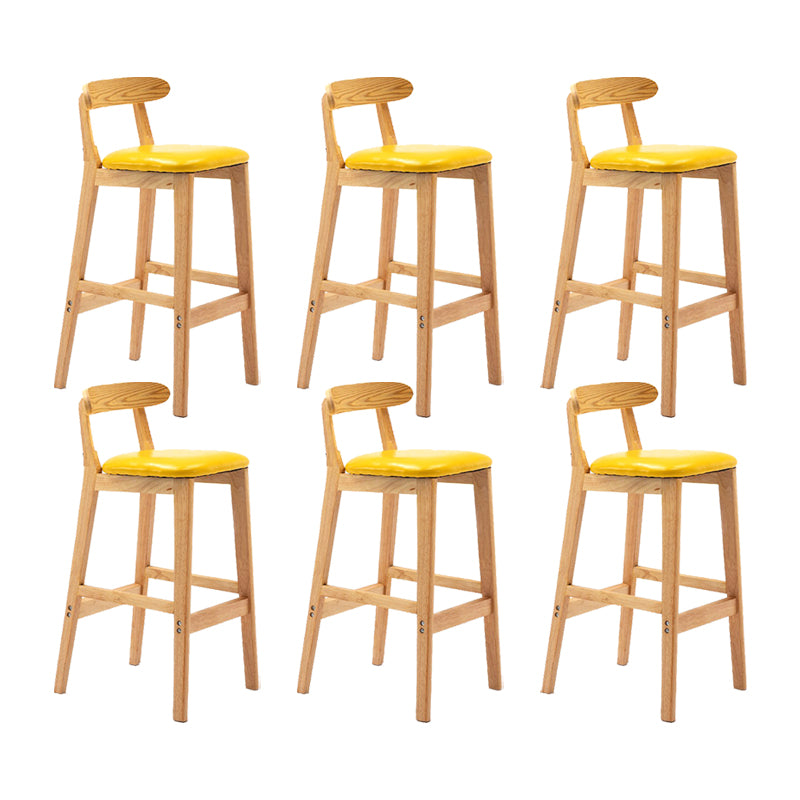 Modern Rubberwood Dessert Shop Barstool Footrest Matte Finish Stool