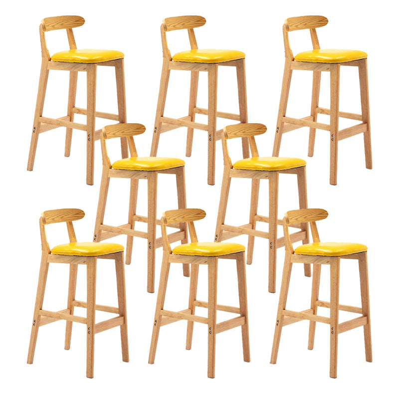 Modern Rubberwood Dessert Shop Barstool Footrest Matte Finish Stool
