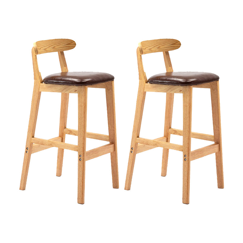 Modern Rubberwood Dessert Shop Barstool Footrest Matte Finish Stool