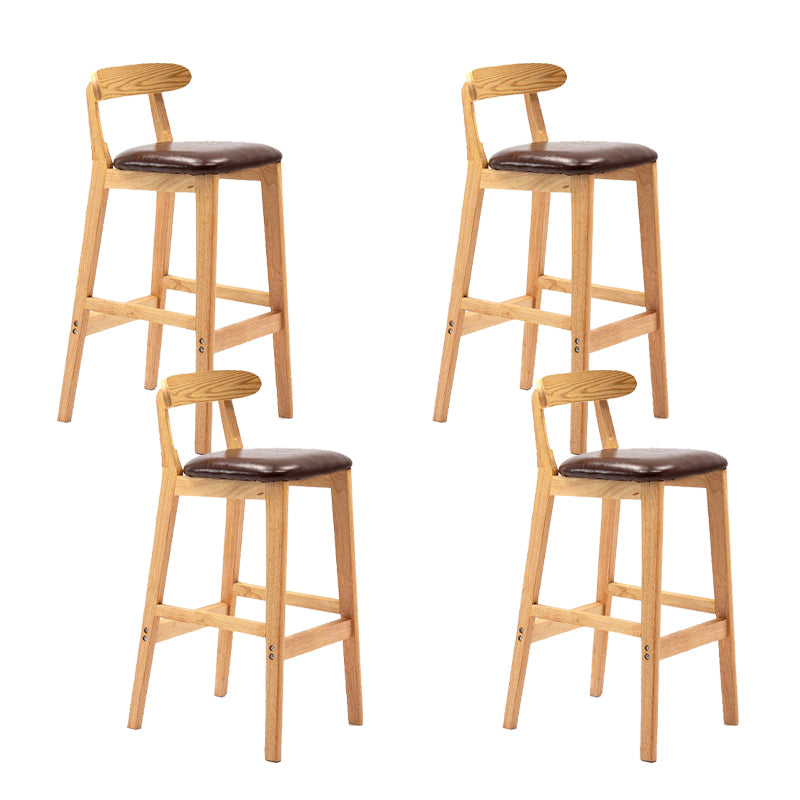Modern Rubberwood Dessert Shop Barstool Footrest Matte Finish Stool