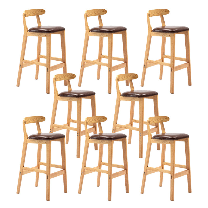 Modern Rubberwood Dessert Shop Barstool Footrest Matte Finish Stool
