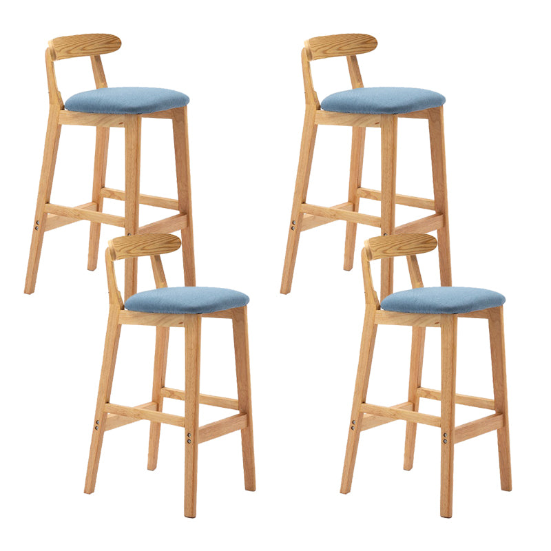 Modern Rubberwood Dessert Shop Barstool Footrest Matte Finish Stool