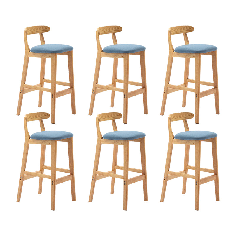 Modern Rubberwood Dessert Shop Barstool Footrest Matte Finish Stool