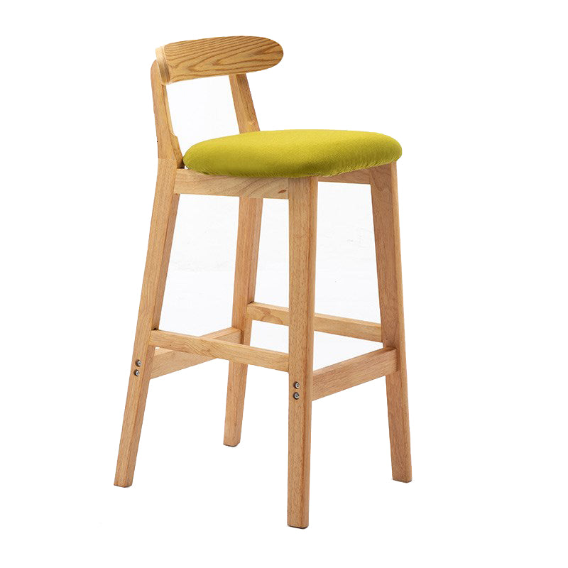 Modern Rubberwood Dessert Shop Barstool Footrest Matte Finish Stool