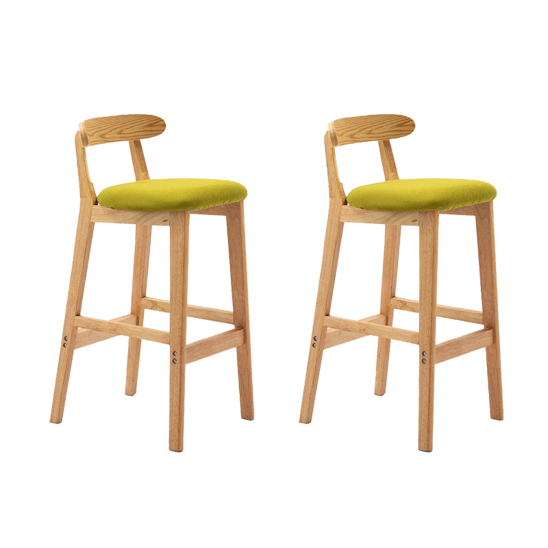 Modern Rubberwood Dessert Shop Barstool Footrest Matte Finish Stool