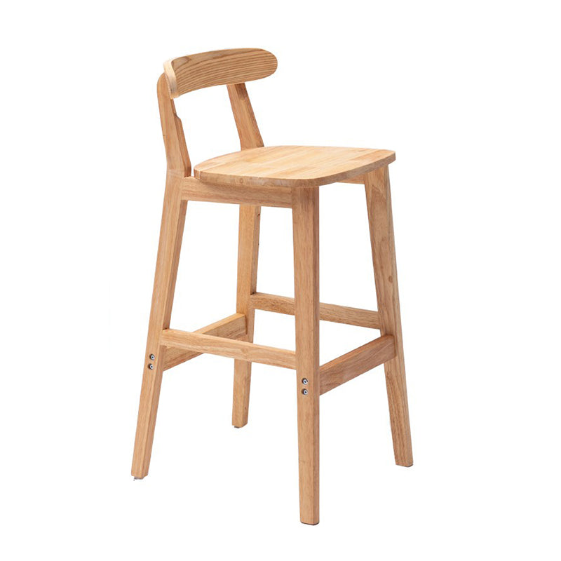 Modern Rubberwood Dessert Shop Barstool Footrest Matte Finish Stool