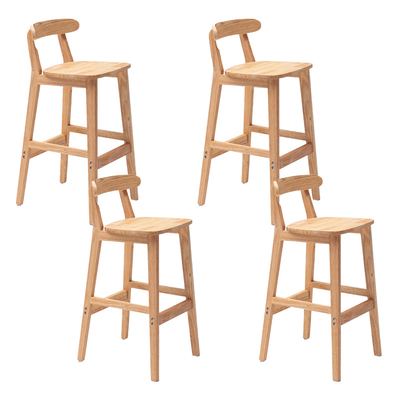 Modern Rubberwood Dessert Shop Barstool Footrest Matte Finish Stool