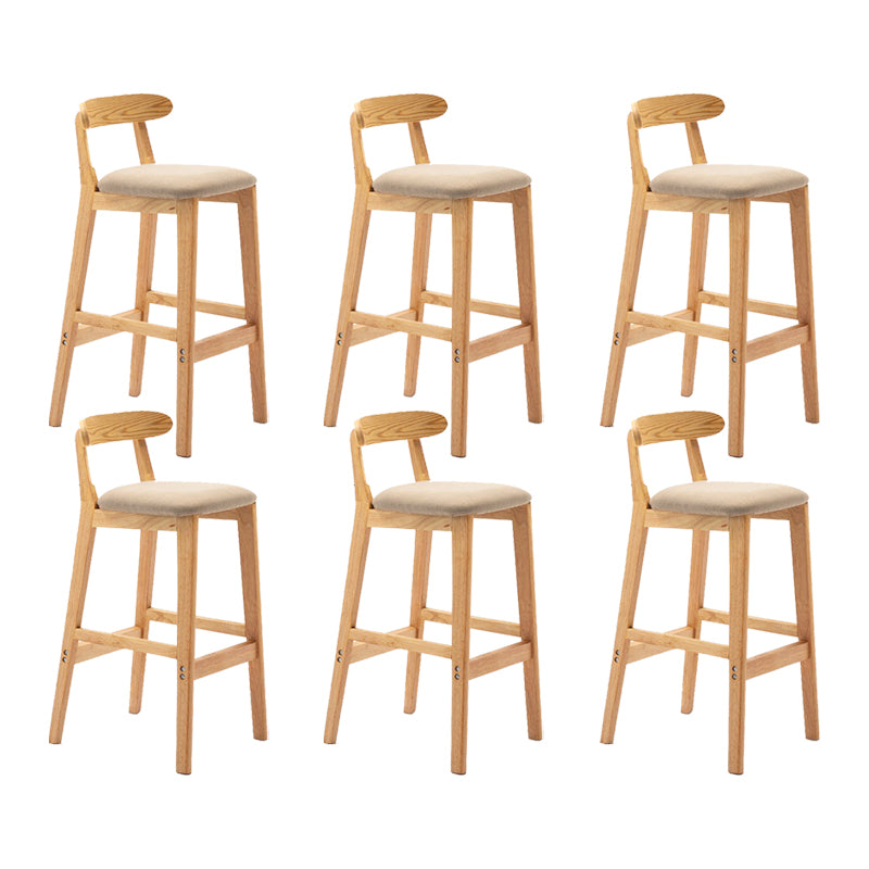 Modern Rubberwood Dessert Shop Barstool Footrest Matte Finish Stool