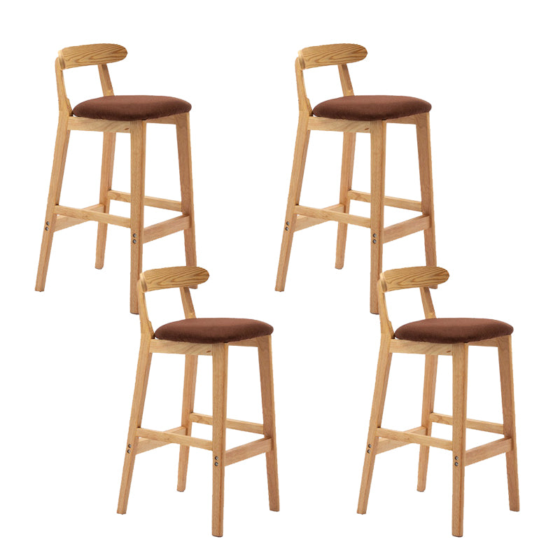 Modern Rubberwood Dessert Shop Barstool Footrest Matte Finish Stool