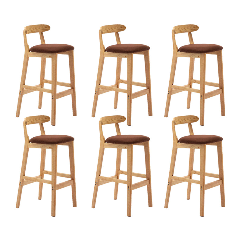 Modern Rubberwood Dessert Shop Barstool Footrest Matte Finish Stool