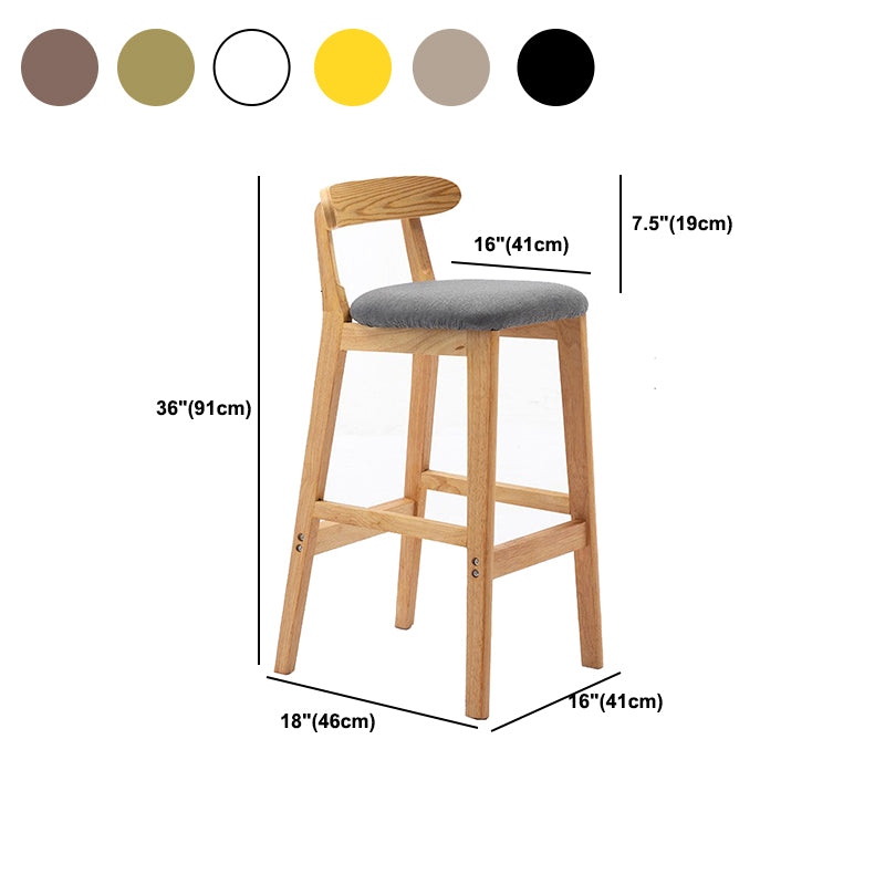 Modern Rubberwood Dessert Shop Barstool Footrest Matte Finish Stool