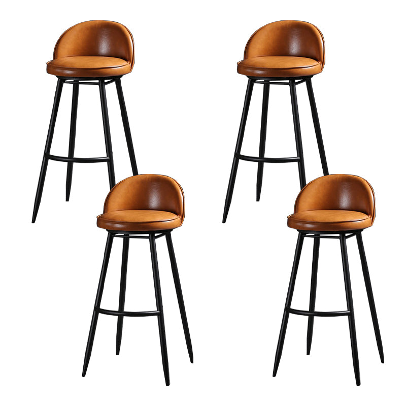 Indoor Faux Leather Counter Chair Industrial Bar Stool with Metal Legs