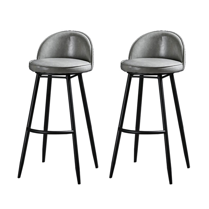 Indoor Faux Leather Counter Chair Industrial Bar Stool with Metal Legs