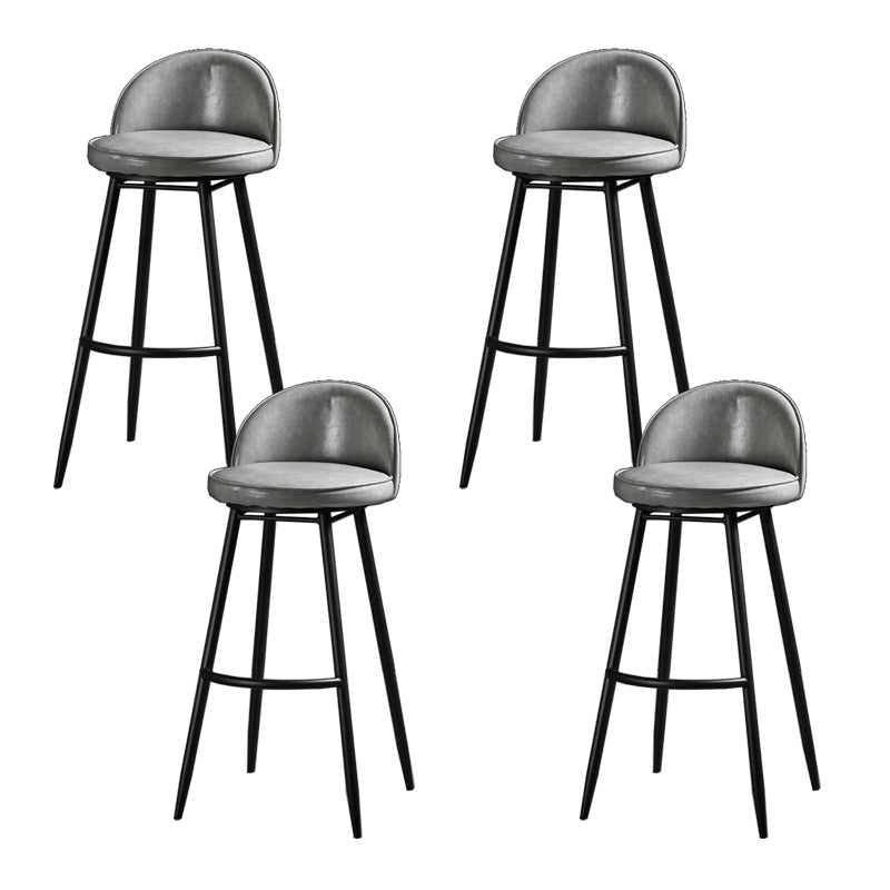 Indoor Faux Leather Counter Chair Industrial Bar Stool with Metal Legs