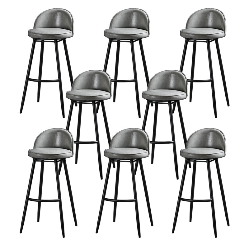 Indoor Faux Leather Counter Chair Industrial Bar Stool with Metal Legs