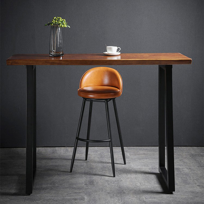 Indoor Faux Leather Counter Chair Industrial Bar Stool with Metal Legs