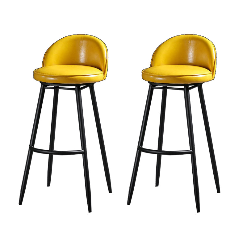 Indoor Faux Leather Counter Chair Industrial Bar Stool with Metal Legs