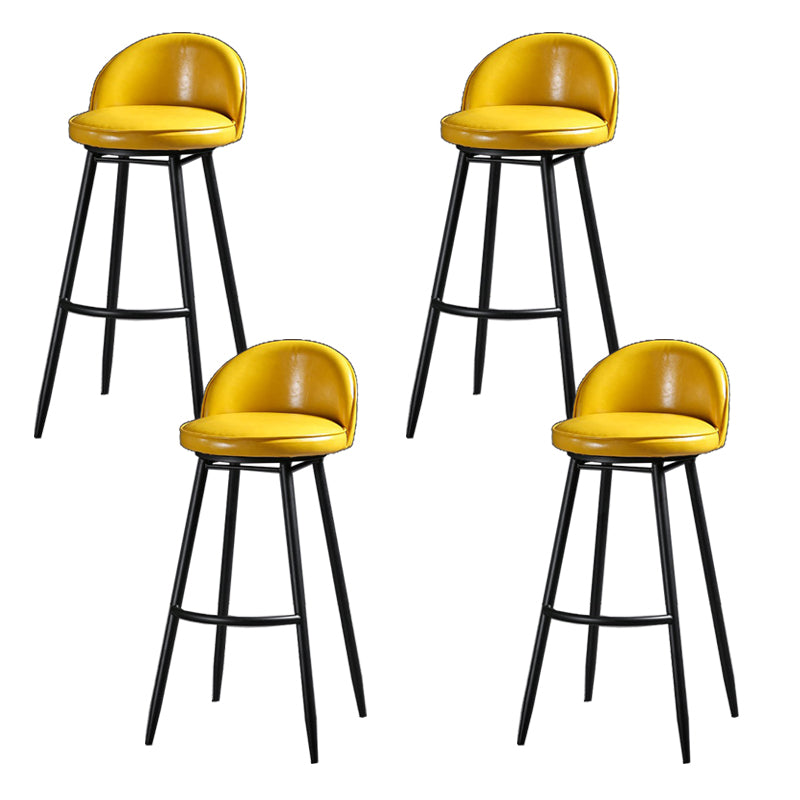 Indoor Faux Leather Counter Chair Industrial Bar Stool with Metal Legs