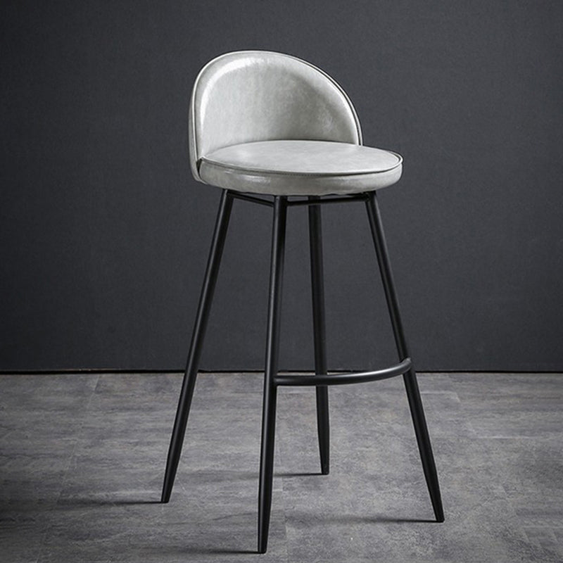 Indoor Faux Leather Counter Chair Industrial Bar Stool with Metal Legs