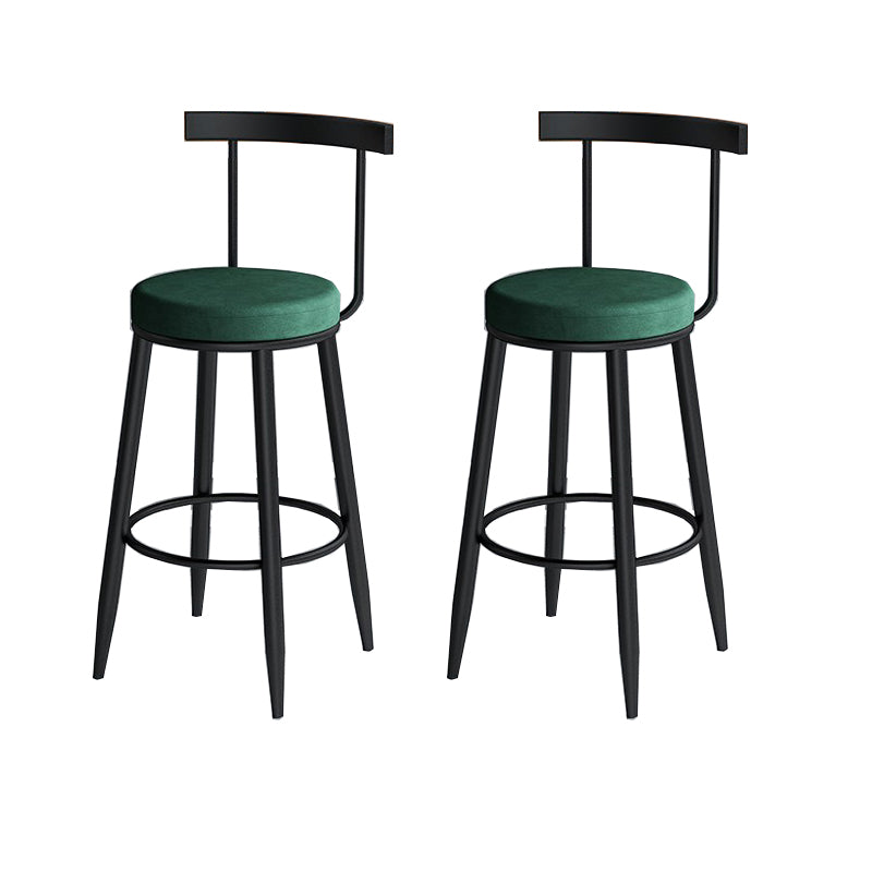 Modern Matte Finish Velvet Counter Stool Low Back Home Barstool