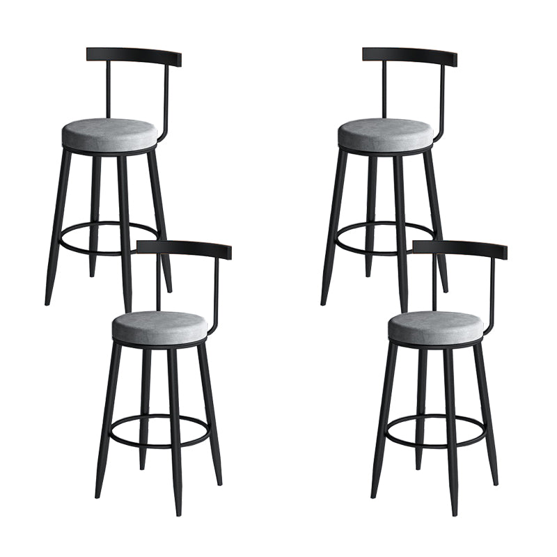 Modern Matte Finish Velvet Counter Stool Low Back Home Barstool
