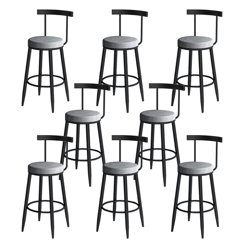 Modern Matte Finish Velvet Counter Stool Low Back Home Barstool