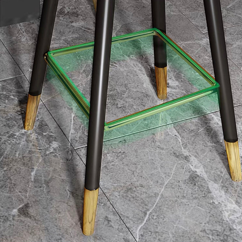 Modern Faux Leather Bar Chair Indoor Upholstered Bar Stool with Footrest