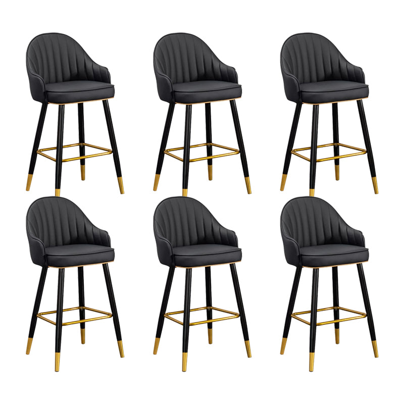 Modern Faux Leather Bar Chair Indoor Upholstered Bar Stool with Footrest