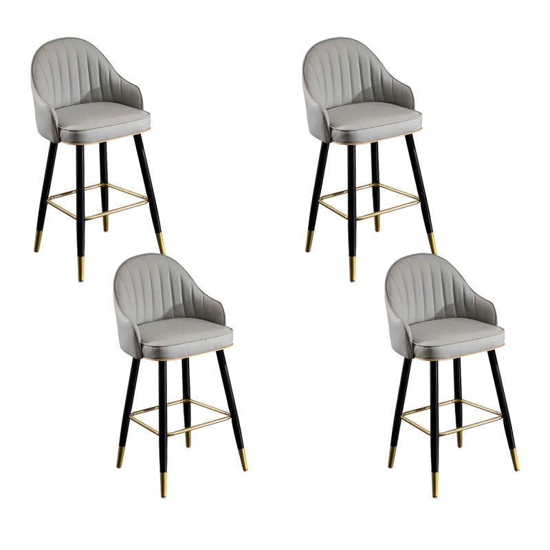 Modern Faux Leather Bar Chair Indoor Upholstered Bar Stool with Footrest